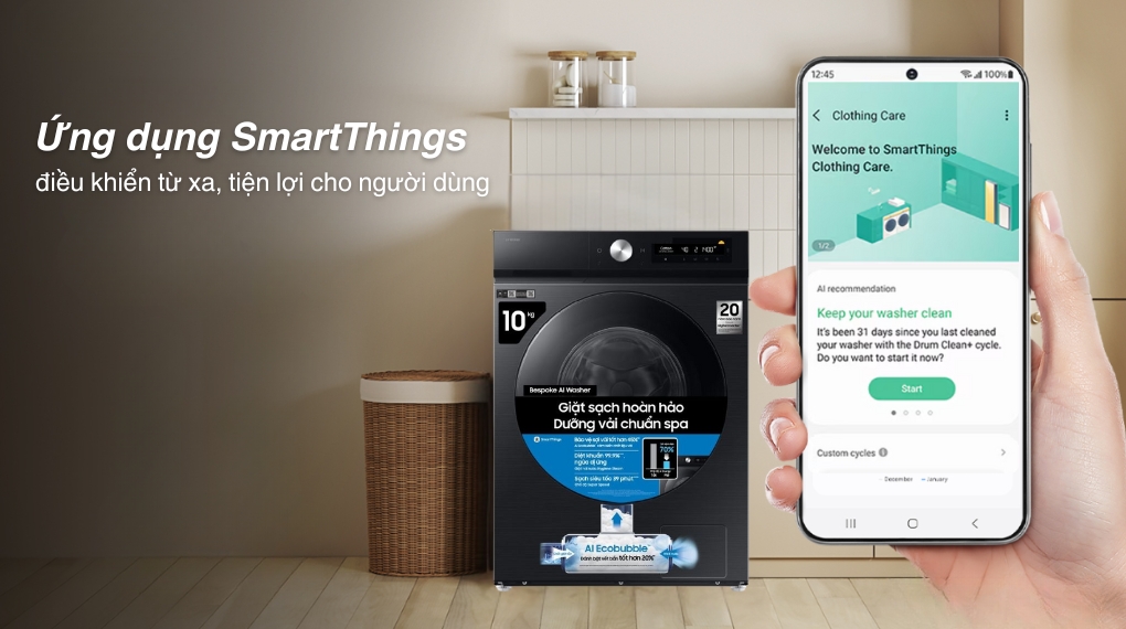 Máy giặt Samsung Inverter 10 kg WW10DB7U34GBSV