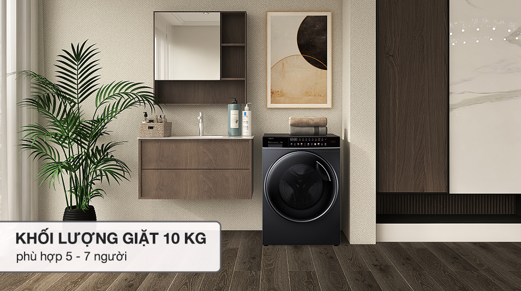 Máy giặt sấy Aqua Inverter 10 kg AQD-DW1000J.BK