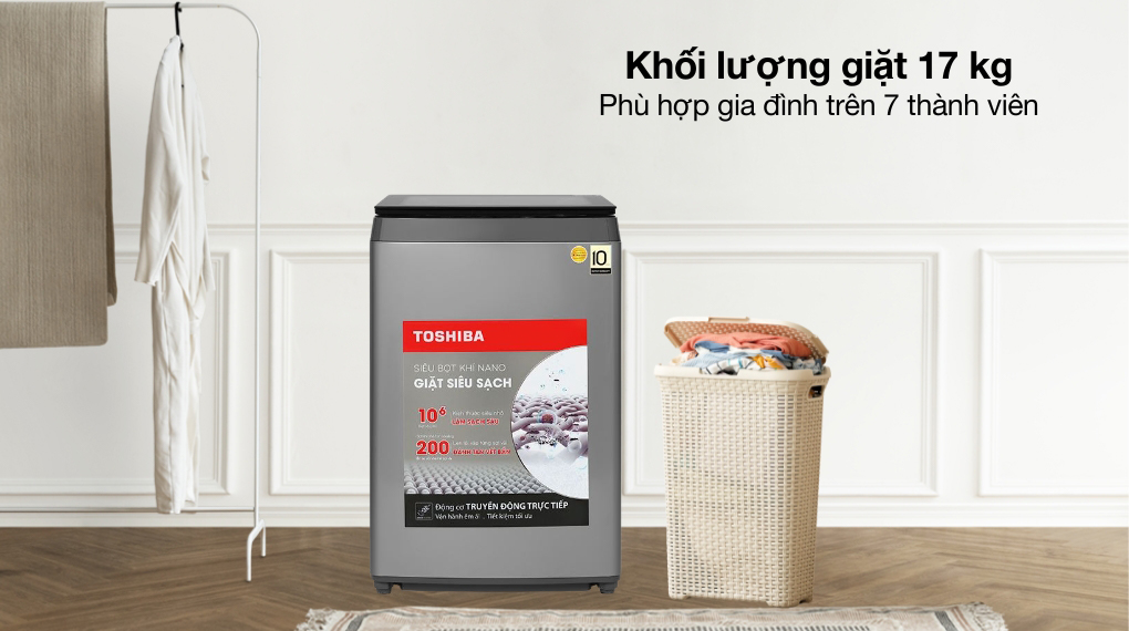 Máy giặt Toshiba Inverter 17 kg AW-DUN1800MV(SG)