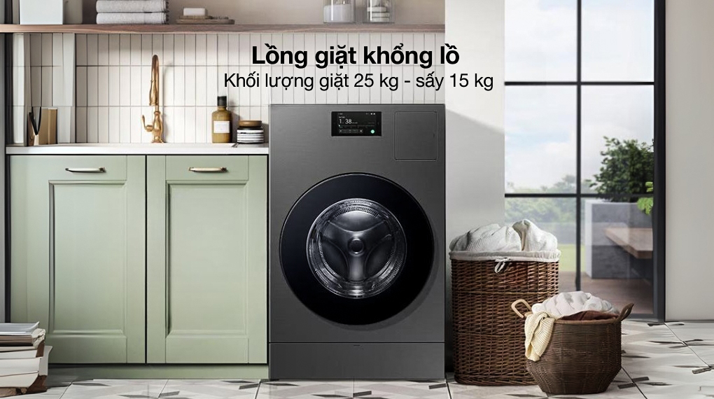 Máy giặt sấy Samsung Bespoke AI Inverter 25kg WD25DB8995BZSV