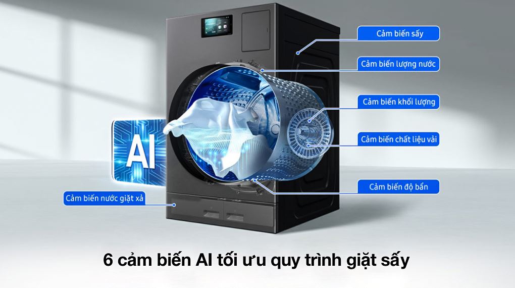 Máy giặt sấy Samsung Bespoke AI Inverter 25kg WD25DB8995BZSV