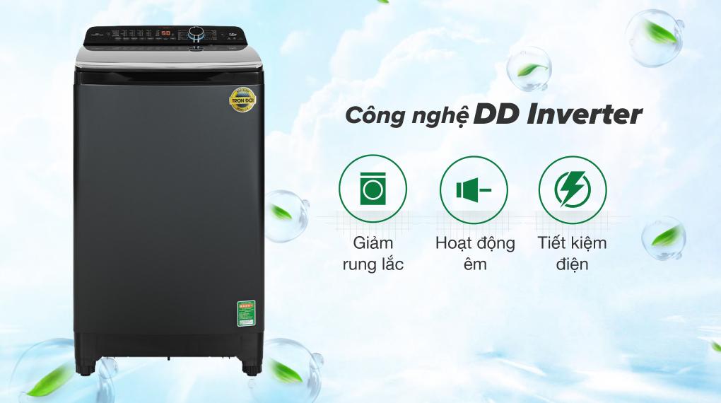 Máy giặt Aqua Inverter 12 kg AQW-DR120HT.BK