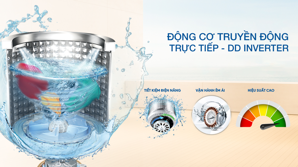 Máy giặt sấy Aqua Inverter 18 kg AQW-DR180UHT.PS