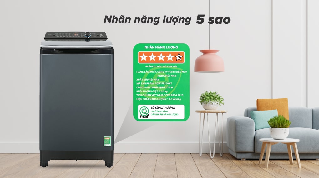Máy giặt Aqua Inverter 12 kg AQW-FR120HT.BK