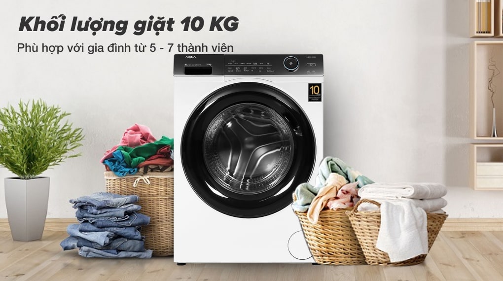 Máy giặt sấy Aqua Inverter 10 kg AQD-A1000G.W