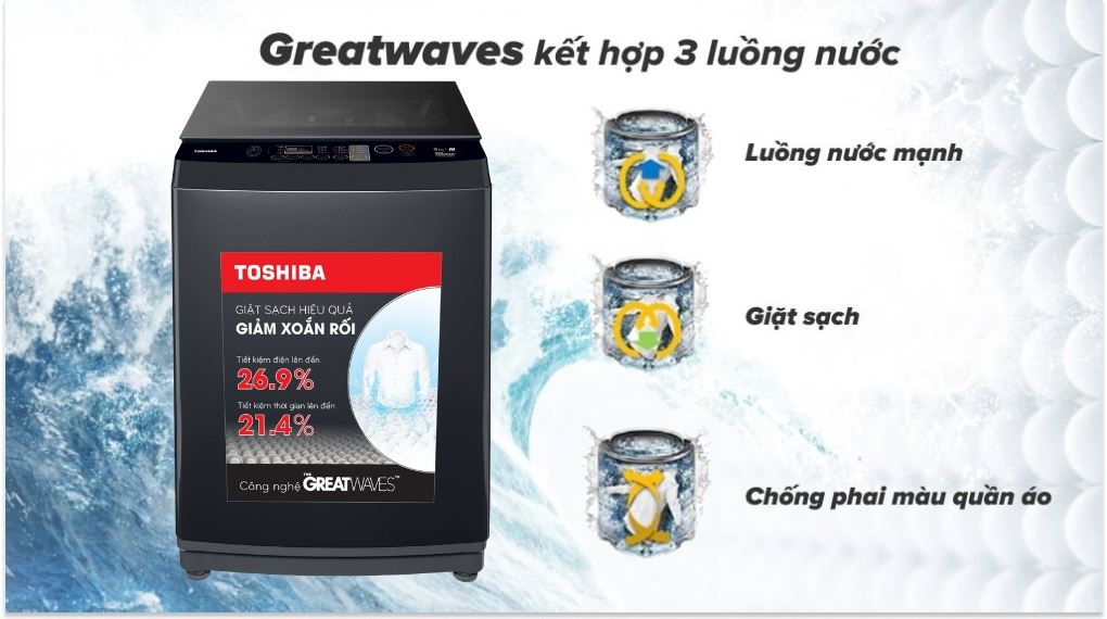 Máy giặt Toshiba Inverter 9.0 kg AW-DK1000FV(KK)