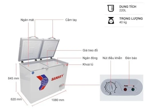 Tủ Đông Sanaky 285 lít VH-285W2