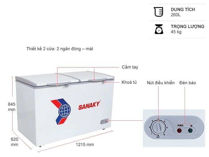 Tủ Đông Sanaky 365 lít VH-365W2