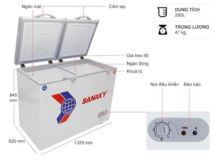 Tủ Đông Sanaky 405 lít VH-405W2 