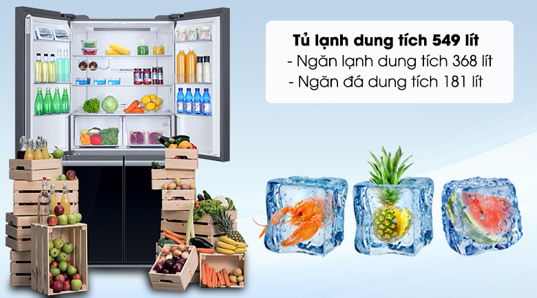 Tủ lạnh Aqua Inverter 549 lít Multi Door AQR-IG636FM(GB)