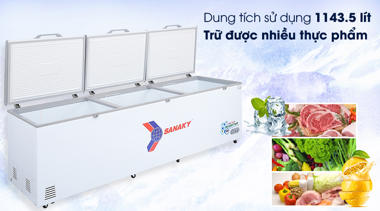 Tủ đông Sanaky Inverter 1143.5 lít VH-1399HY4K