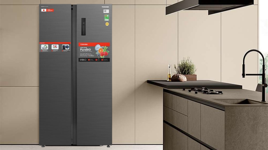 Tủ lạnh Toshiba Inverter 555 lít Side By Side GR-RS696WI-PMV(60)-AG