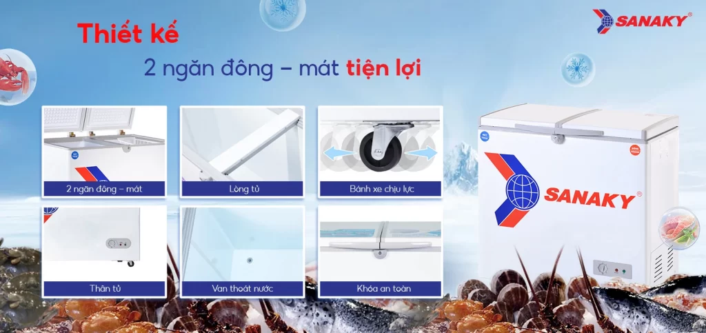 Tủ đông Sanaky 195 lít VH-255W2