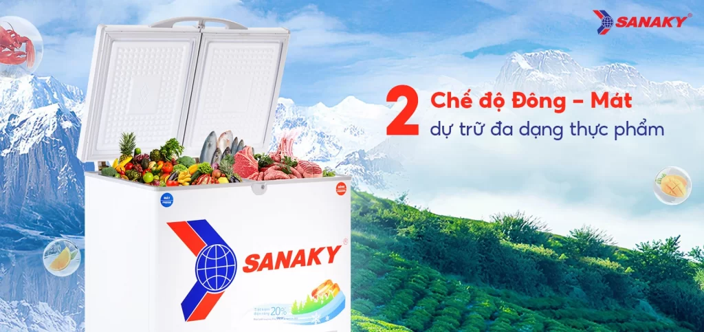 Tủ đông Sanaky 195 Lít TD.VH2599W1