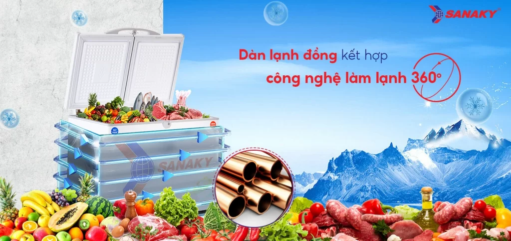 Tủ đông Sanaky 195 Lít TD.VH2599W1
