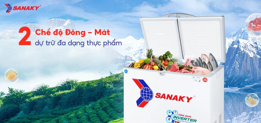 Tủ đông Inverter Sanaky 250 lít VH-2599W3