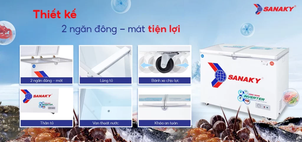 Tủ đông Inverter Sanaky 250 lít VH-2599W3