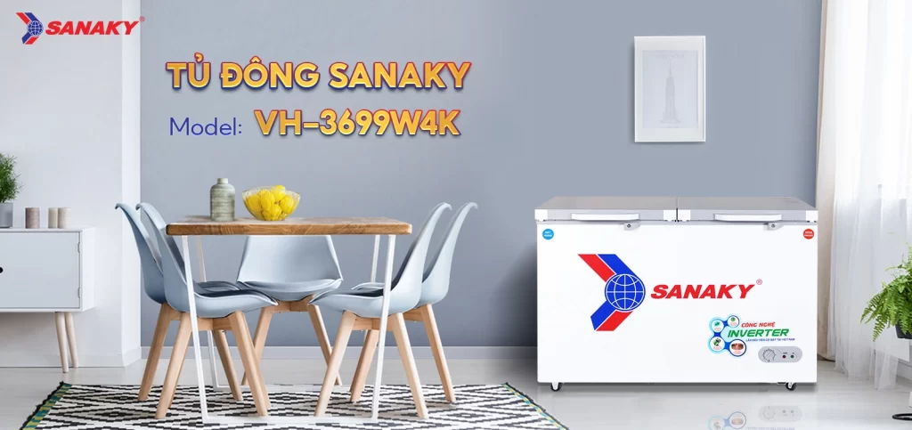 Tủ đông Sanaky Inverter 260 lít VH-3699W4K