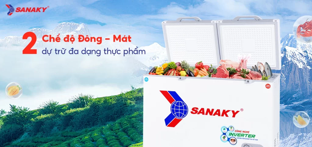 Tủ đông Sanaky Inverter 260 lít VH-3699W4K