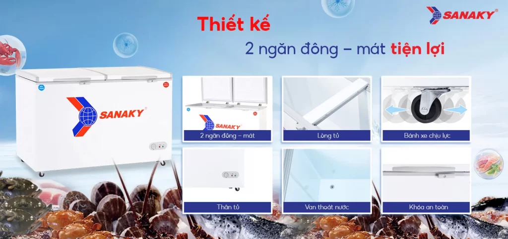 Tủ đông Sanaky 568 lít VH-568W2