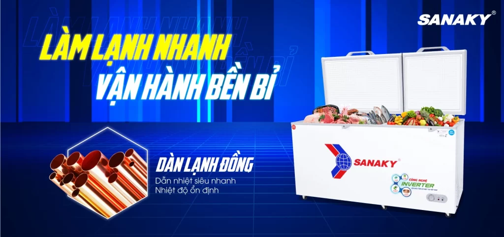 Tủ đông Sanaky Inverter 485 lít VH-6699W4K