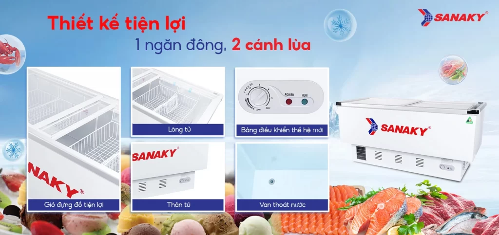 Tủ đông Sanaky 516 lít VH-999K