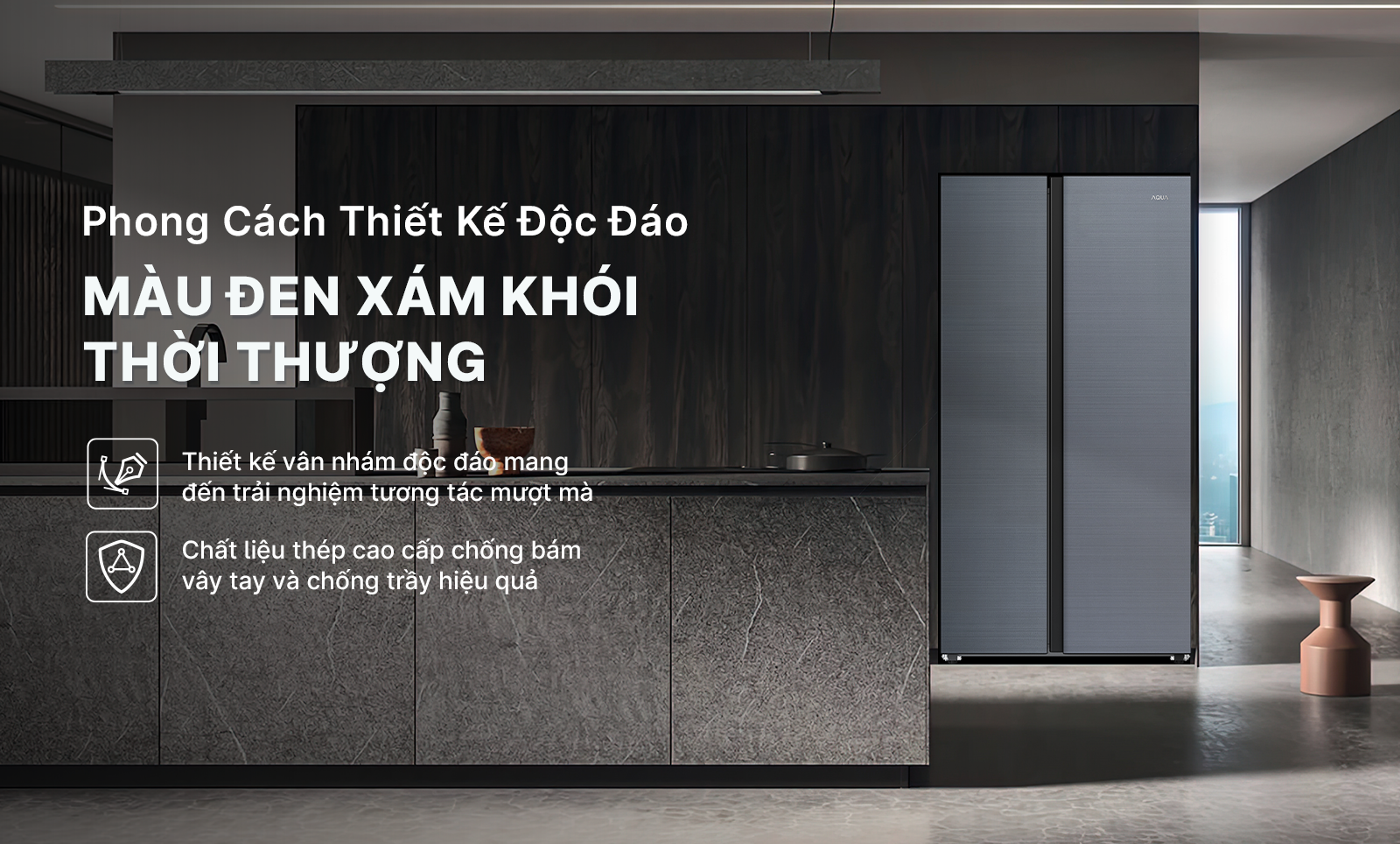Tủ lạnh Aqua Inverter 569 lít Side By Side AQR-S633XA(WSL)