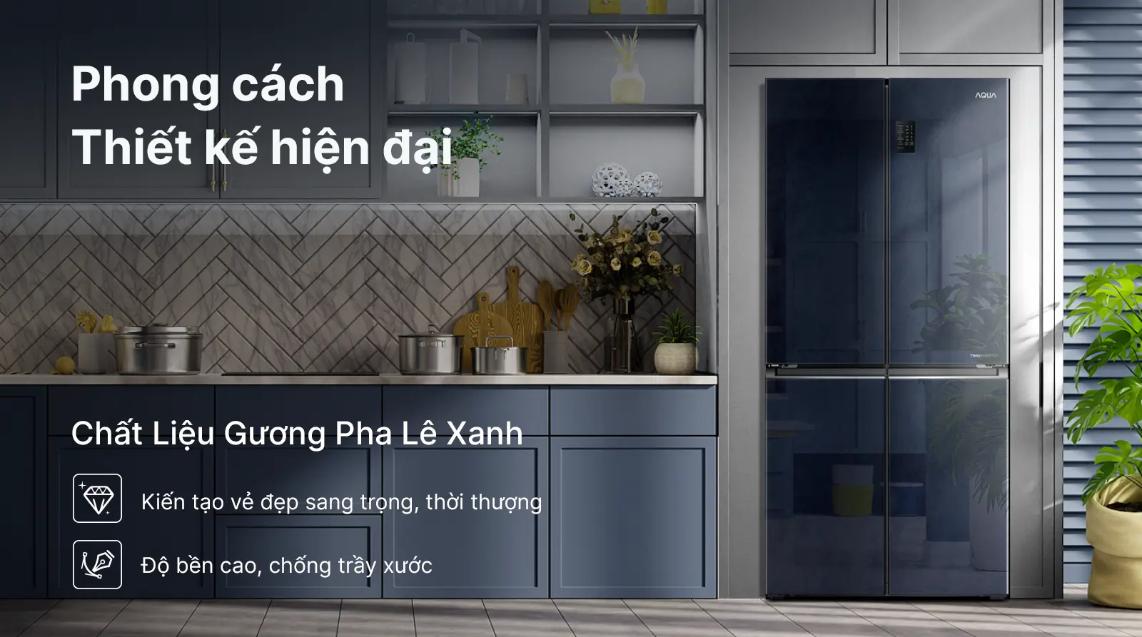 Tủ lạnh Aqua Inverter 469 lít Multi Door AQR-M560XA(GL)
