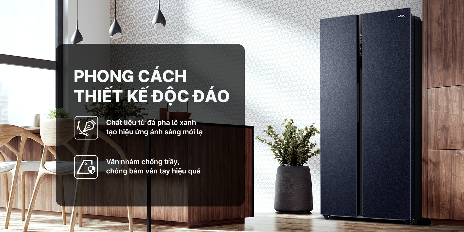 Tủ lạnh Aqua Inverter 550 lít Side By Side AQR-S612XA(CBC)