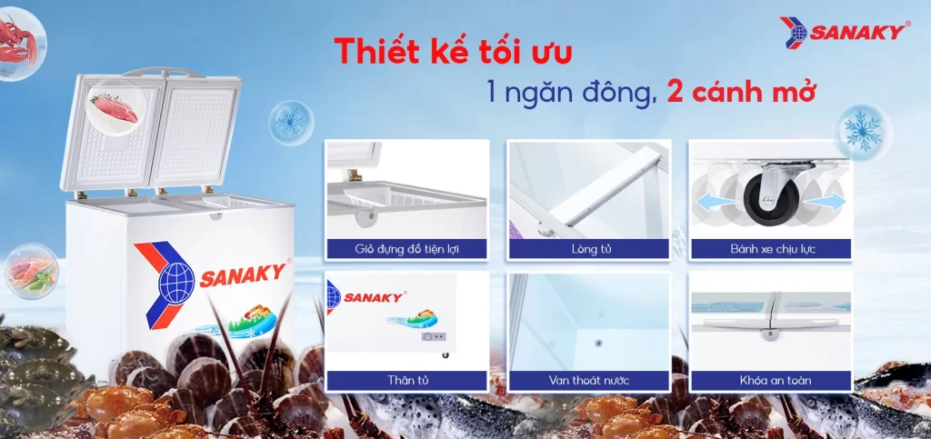 Tủ Đông Sanaky 250 lít VH-2599A1
