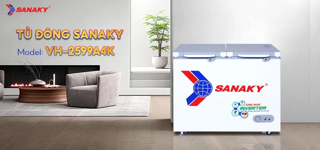 Tủ đông Sanaky Inverter 208 lít VH-2599A4K