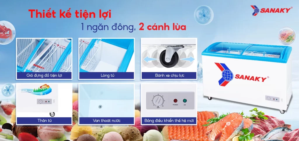 Tủ đông Sanaky 480 lít VH-482K 