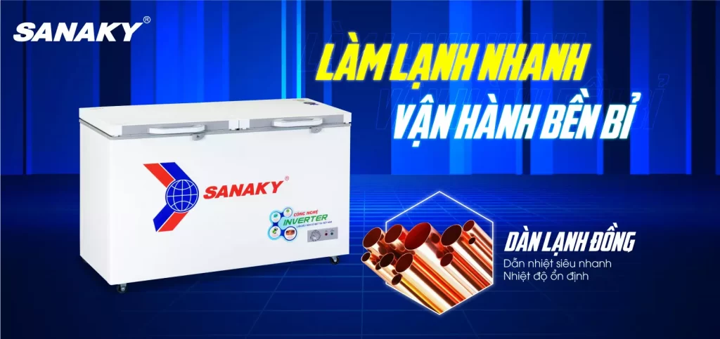 Tủ đông Sanaky Inverter 410 lít VH-5699HY4K