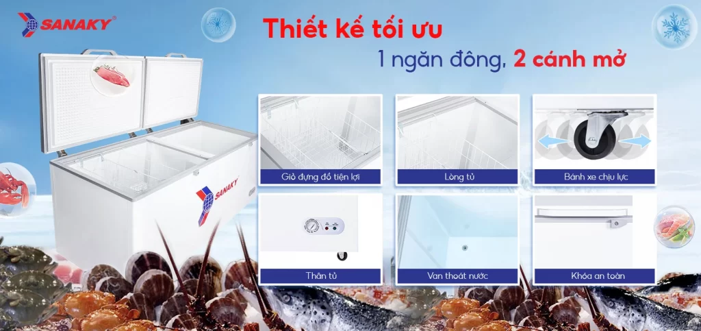 Tủ đông SANAKY 800 lít VH868HY2