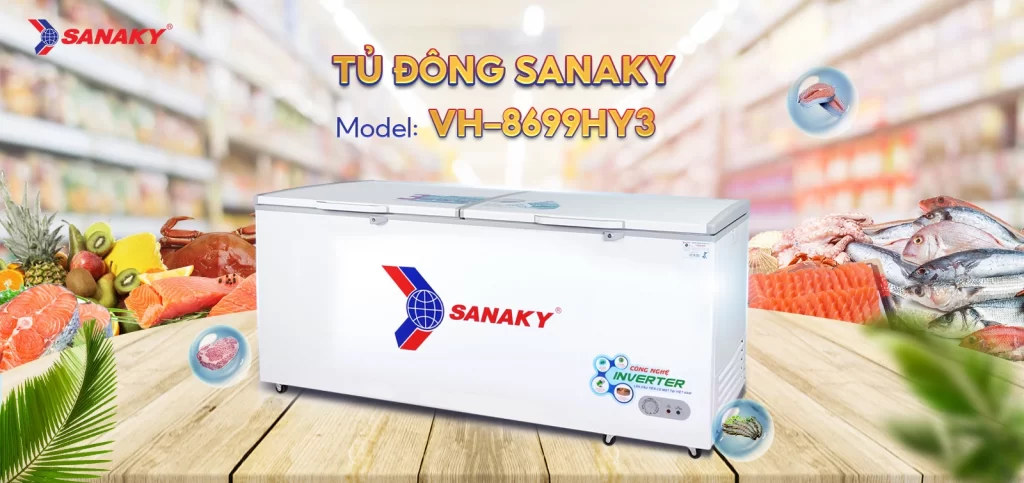 Tủ đông Sanaky Inverter 761 lít VH-8699HY