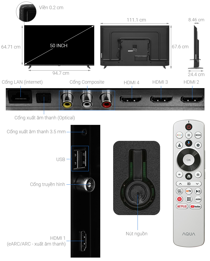 Android Tivi Aqua 4K 50 inch AQT50K800UG