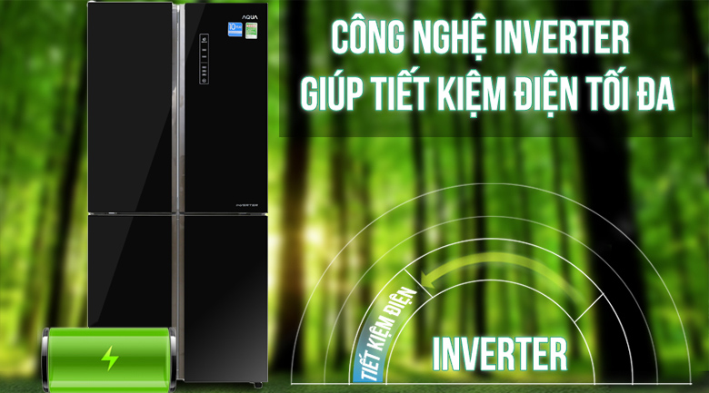Tủ lạnh Aqua Inverter 456 lít Multi Door AQR-IG525AM GB
