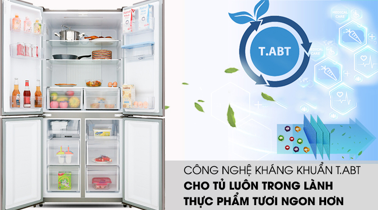 Tủ lạnh Aqua Inverter 456 lít Multi Door AQR-IGW525EM GB