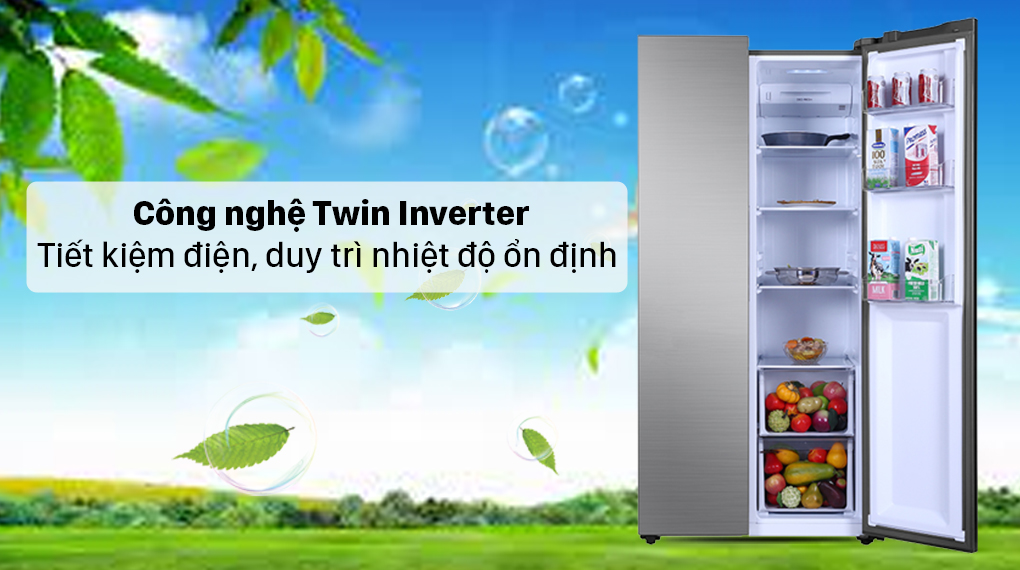 Tủ lạnh Aqua Inverter 480 lít AQR-S480XA(SG)