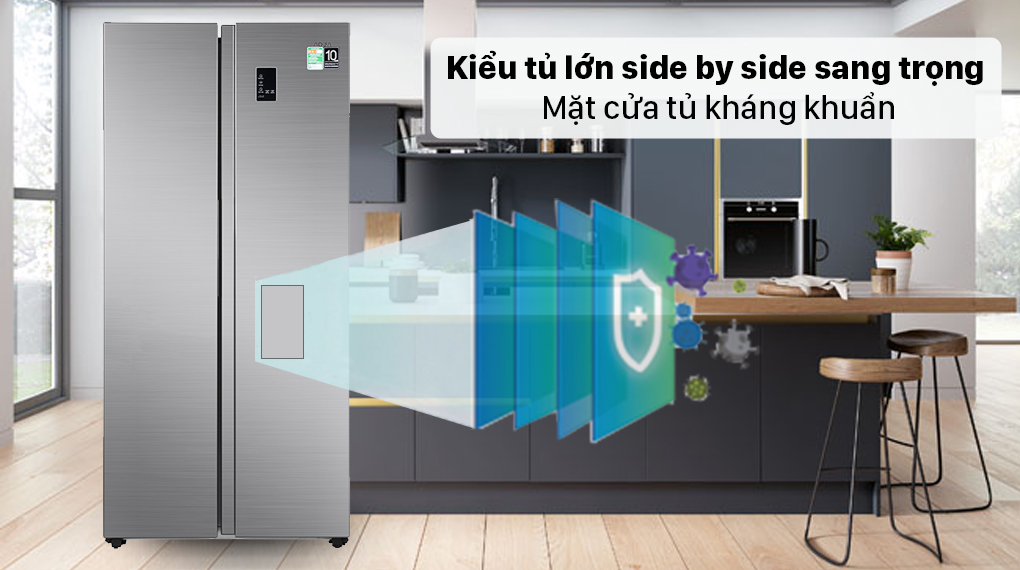 Tủ lạnh Aqua Inverter 480 lít AQR-S480XA(SG)