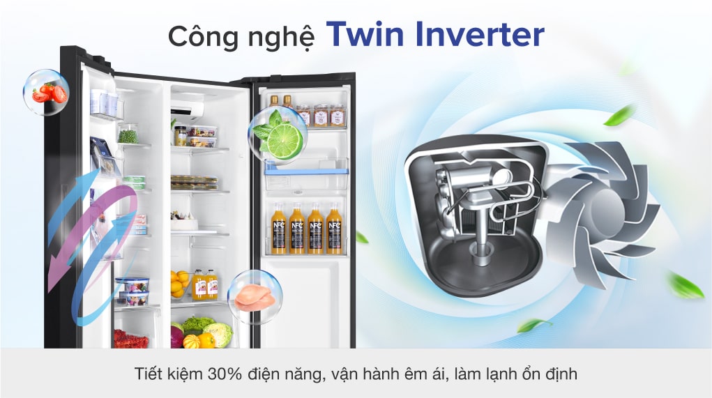 Tủ lạnh Aqua Inverter 524 lít AQR-SW541XA(BL)