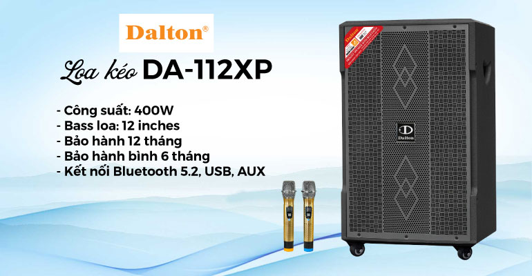 Loa Kéo Dalton DA-112XP (kèm 2 mic) 500W