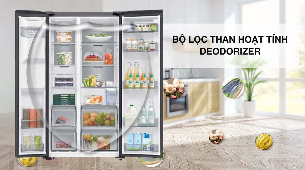Tủ lạnh Samsung Inverter 634 lít Side By Side RS80F65J2BSV