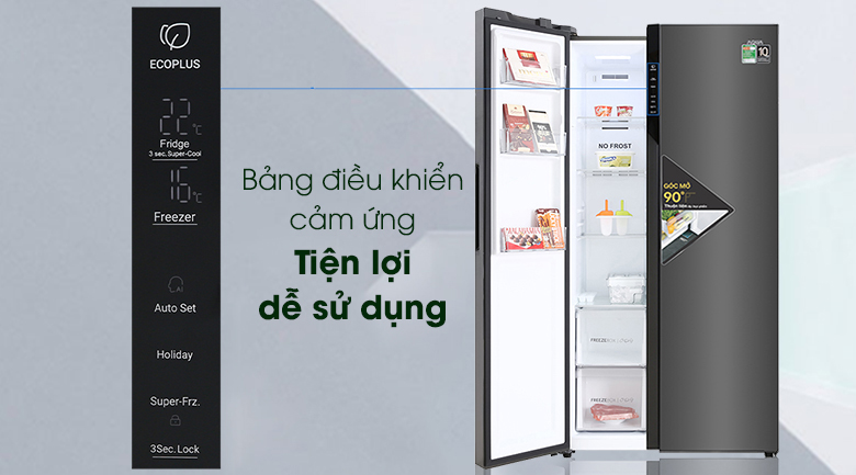 Tủ lạnh Aqua Inverter 541 lít Side By Side AQR-S541XA(BL)