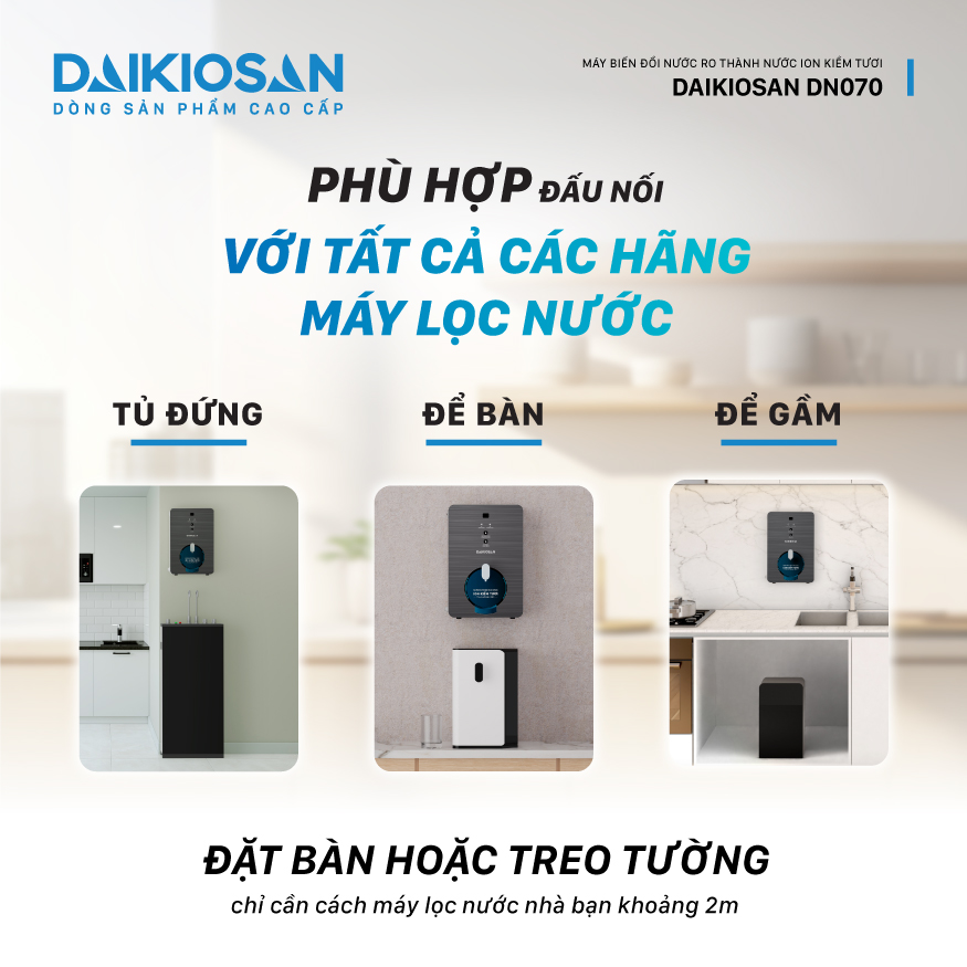 Máy biến đổi nước RO thành nước ion kiềm tươi Daikiosan DN070