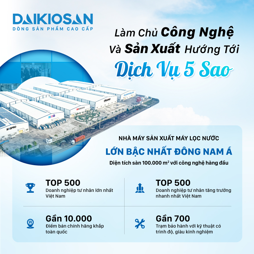 Máy lọc nước ion kiềm tươi nóng nguội Daikiosan DN205 (cho vùng pH thấp)