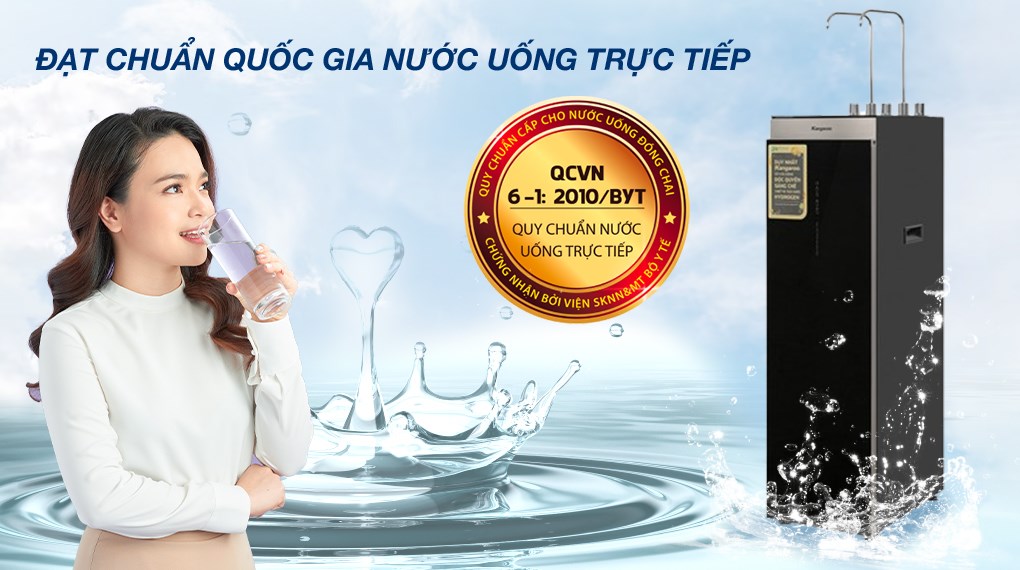Máy lọc nước RO nóng nguội lạnh Hydrogen Kangaroo Sumire KG12A6 12 lõi