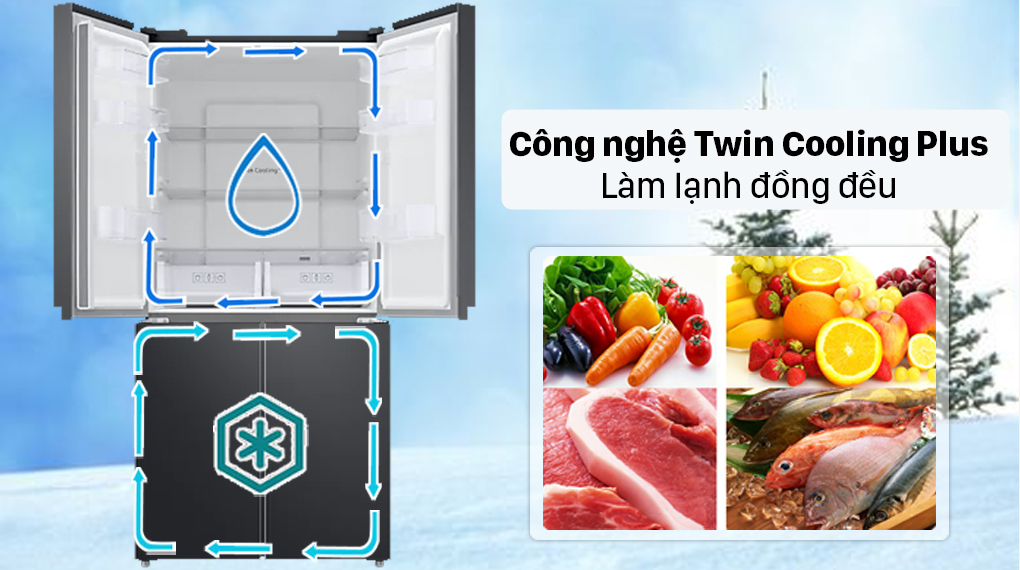 Tủ lạnh Samsung Inverter 488 lít Multi Door RF48A4000B4/SV
