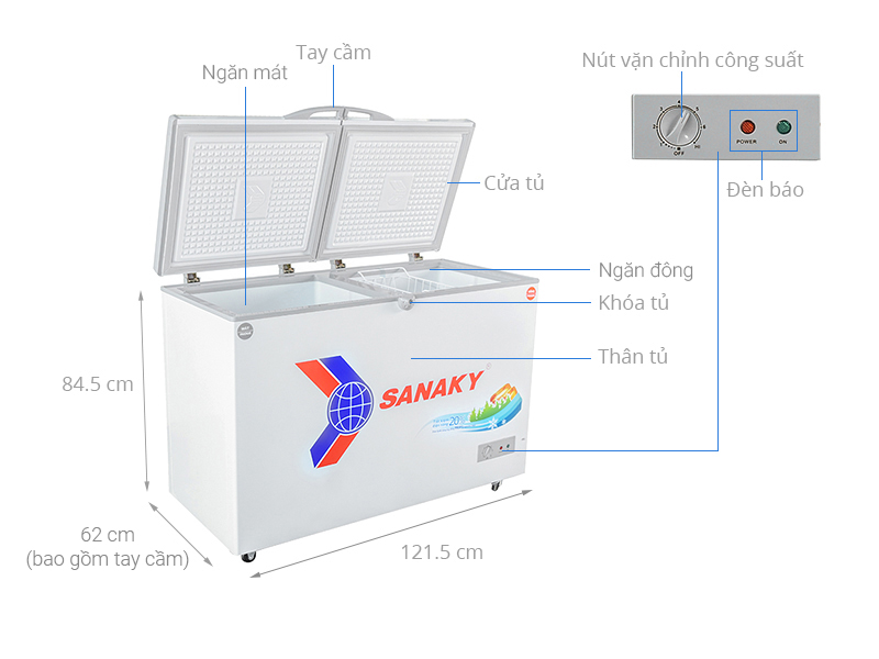 Tủ đông Sanaky 260 lít VH-3699W1