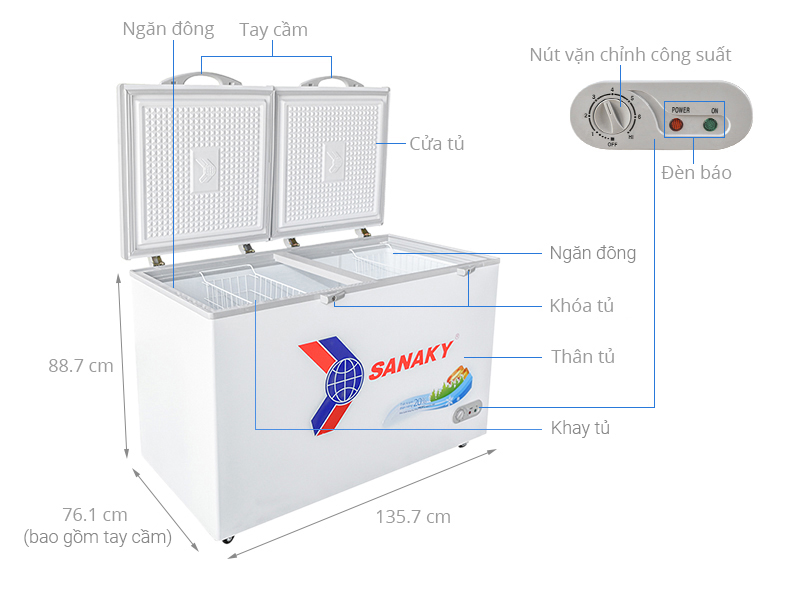 Tủ đông Sanaky 410 lít VH-5699HY